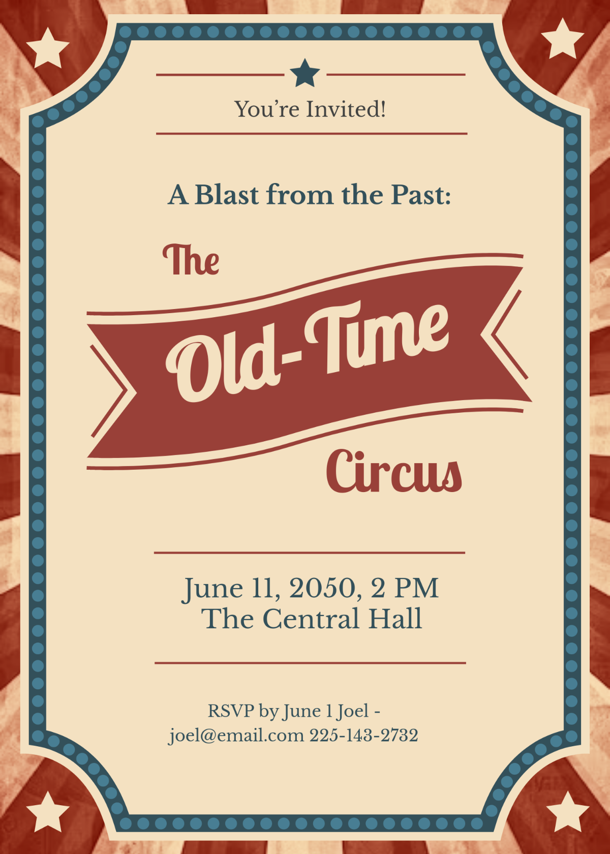 Free Old Time Circus Invitation Template