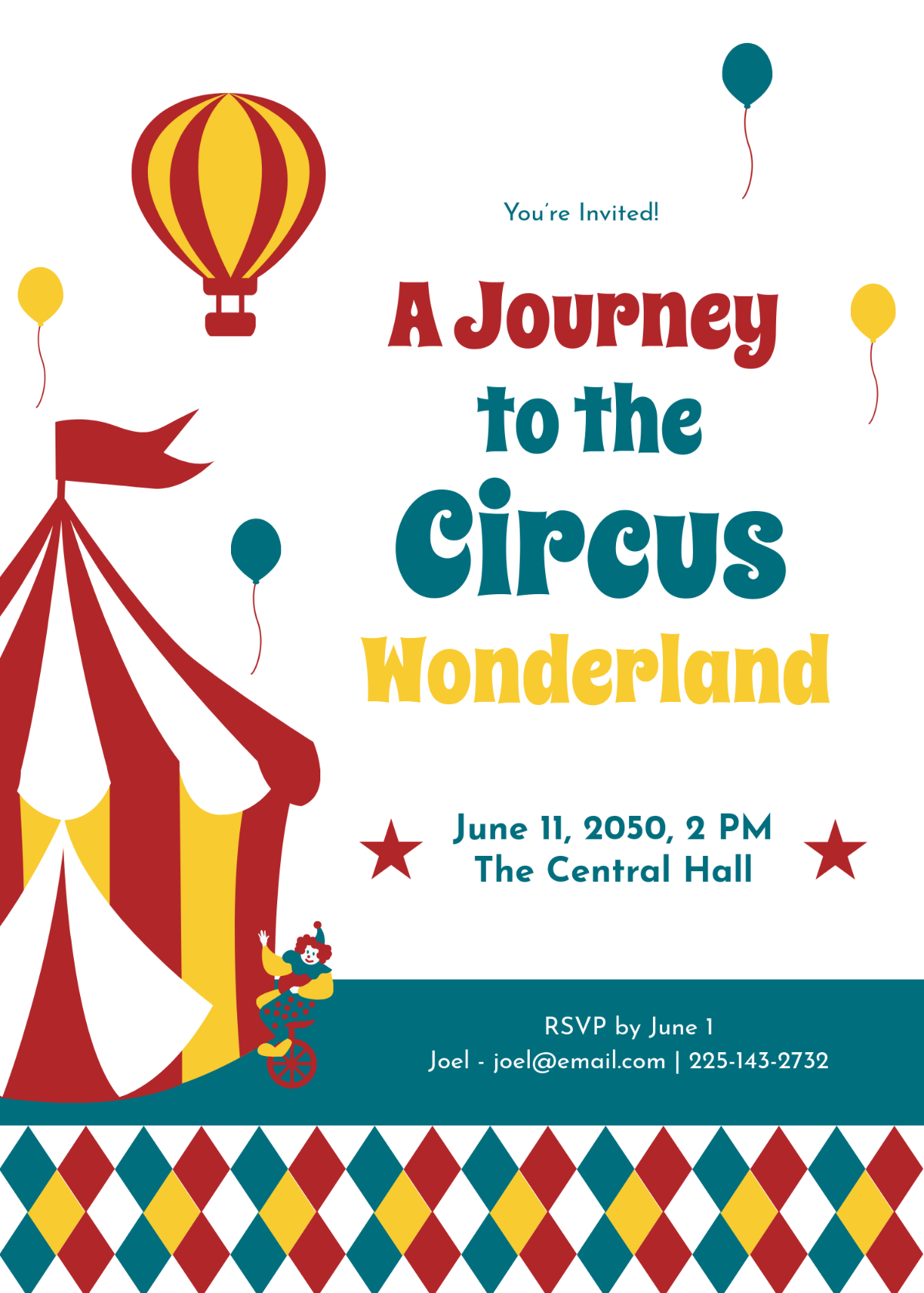 Free Creative Circus Trip Invitation Template