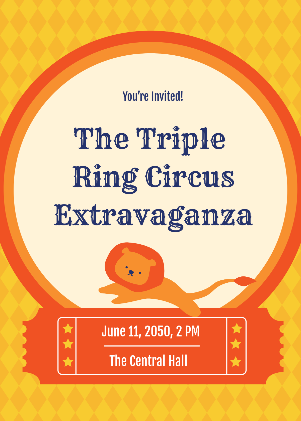 Free Three Ring Circus Invitation Template