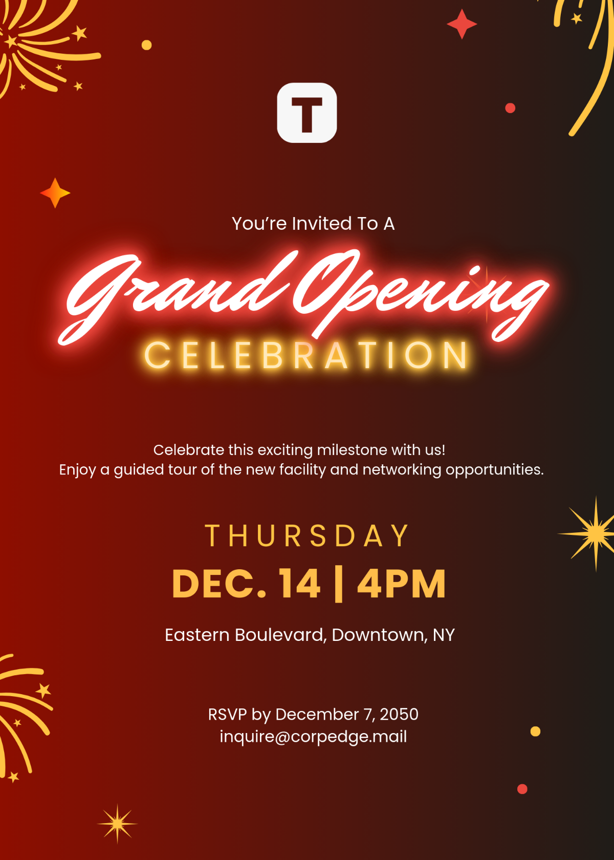 Free Grand Opening Corporate Invitation Template