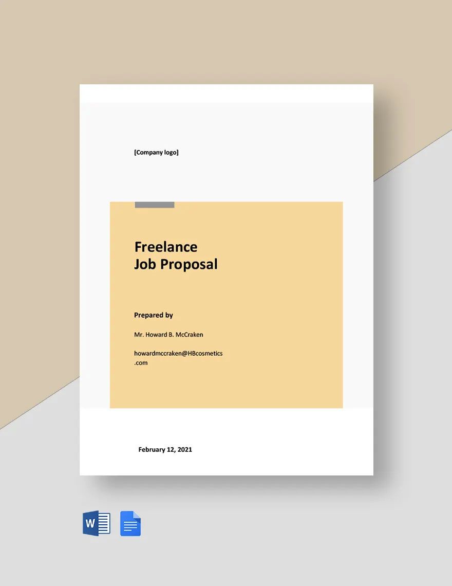 Editable Freelance Job Proposal Template in Word, Google Docs, Apple Pages