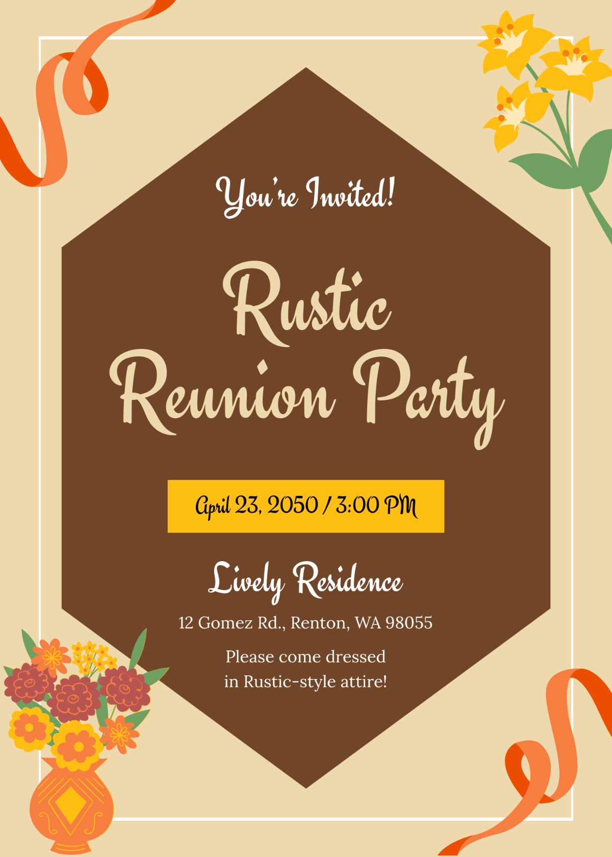 Free Rustic Reunion Invitation Template