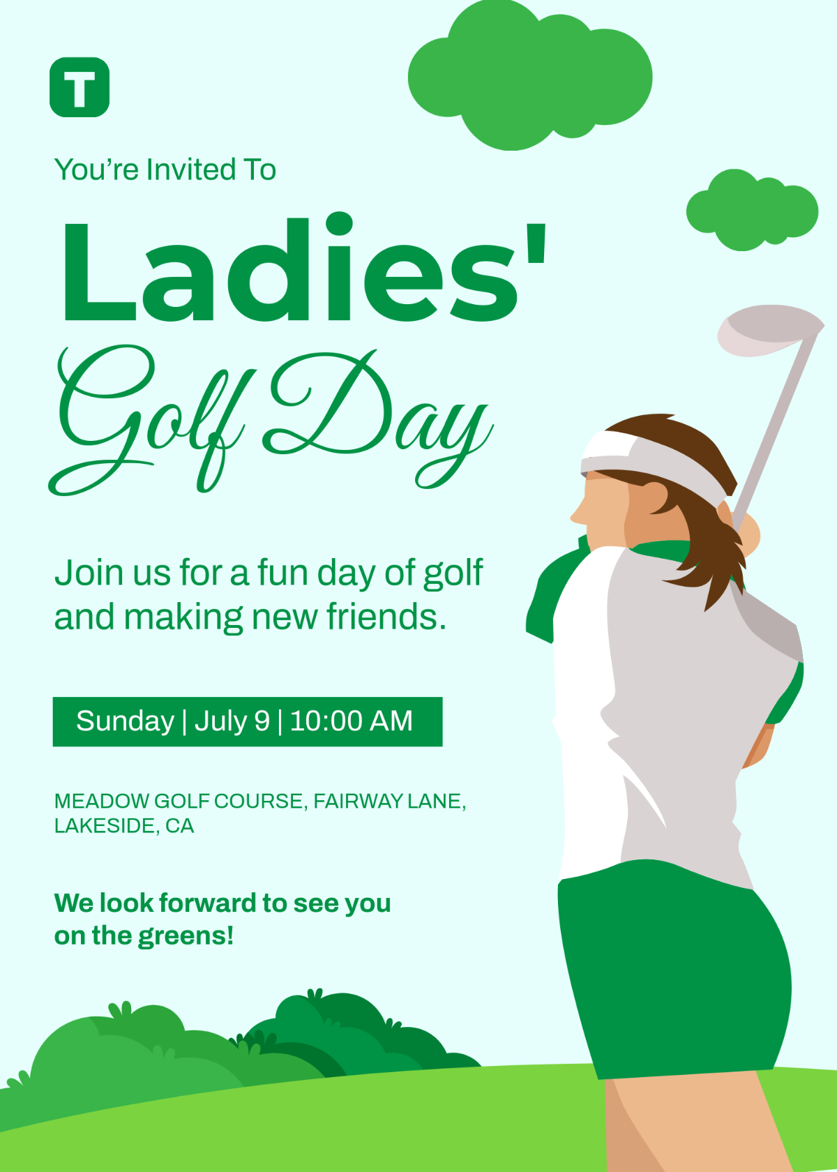 Free Creative Ladies Golf Invitation Template