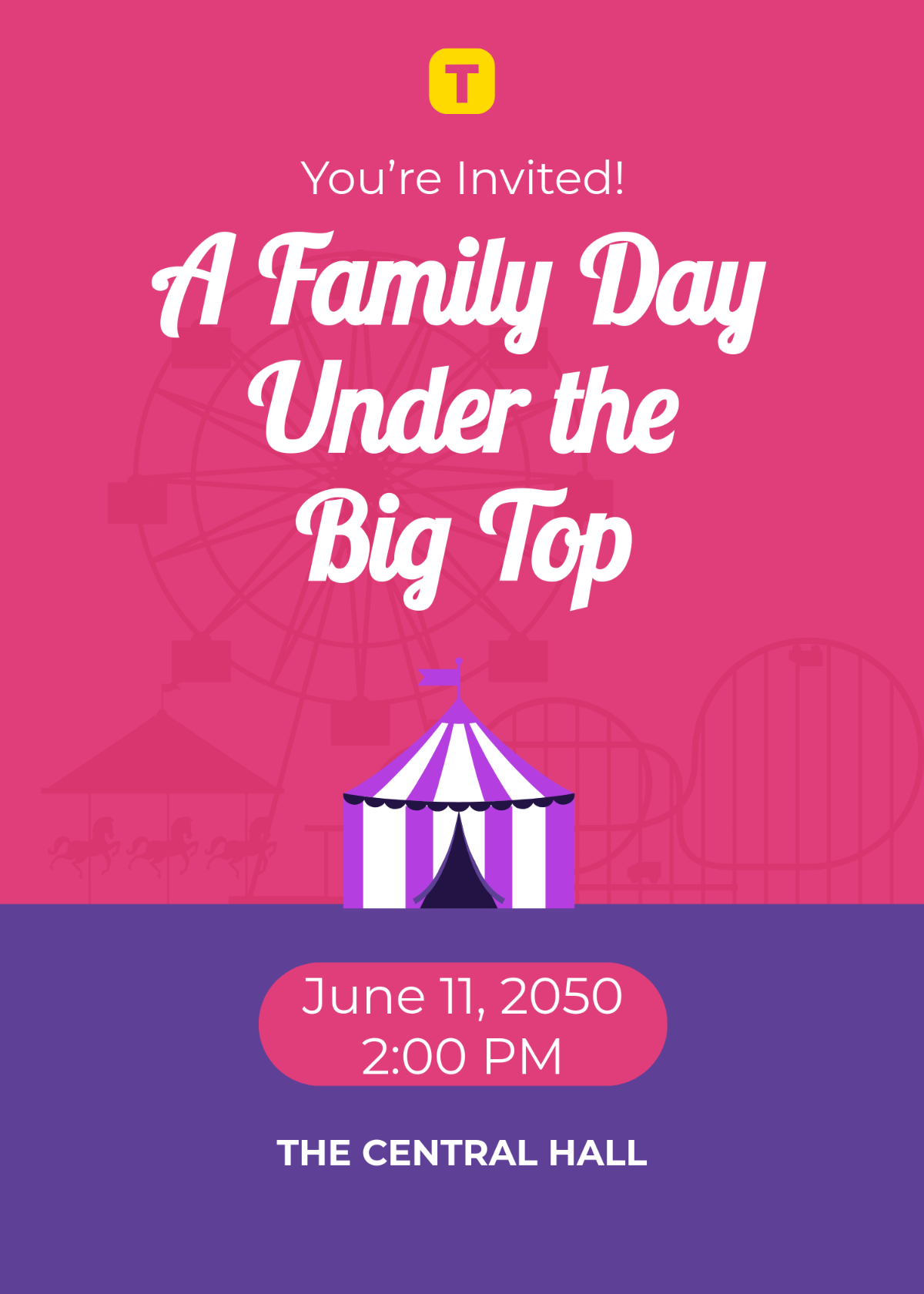 Free Circus Family Invitation Template