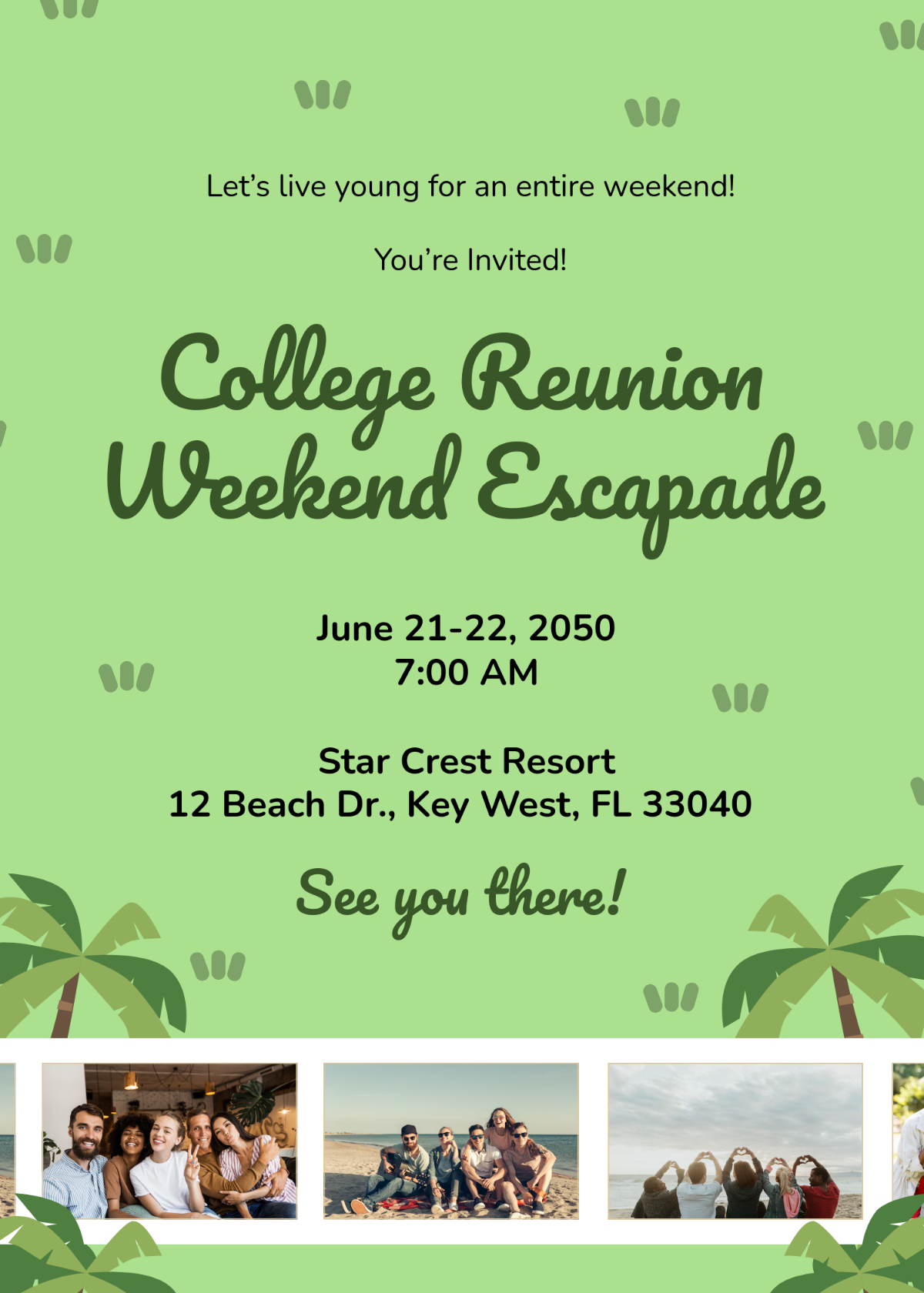 Free Weekend Getaway Reunion Invitation Template