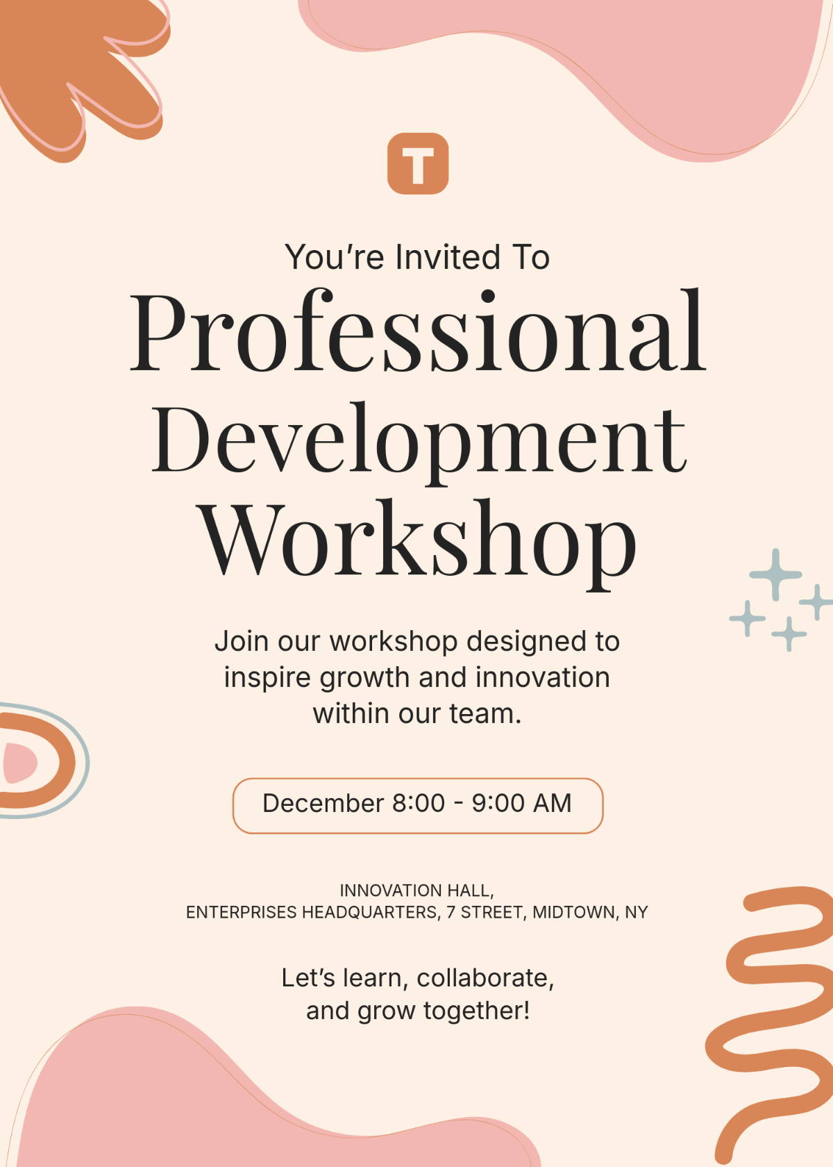 Free Aesthetic Corporate Workshop Invitation Template