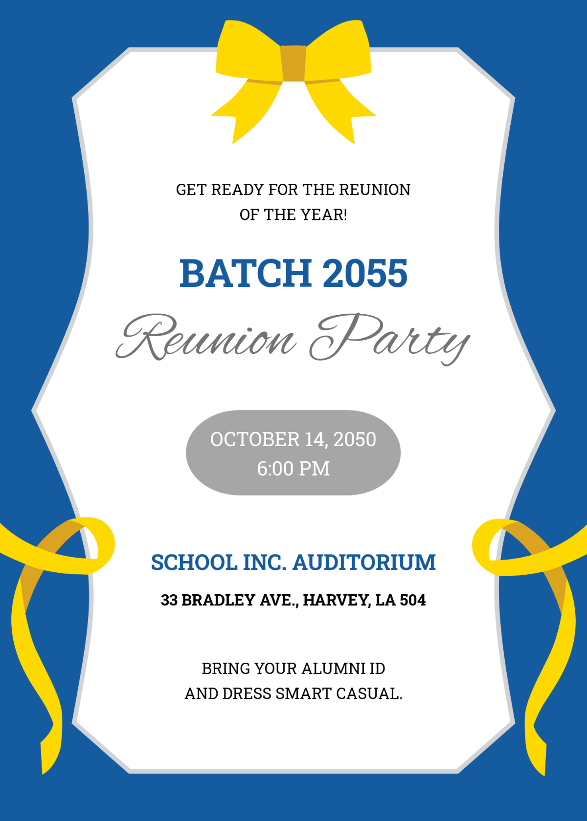 Free Professional School Reunion Flyer Template