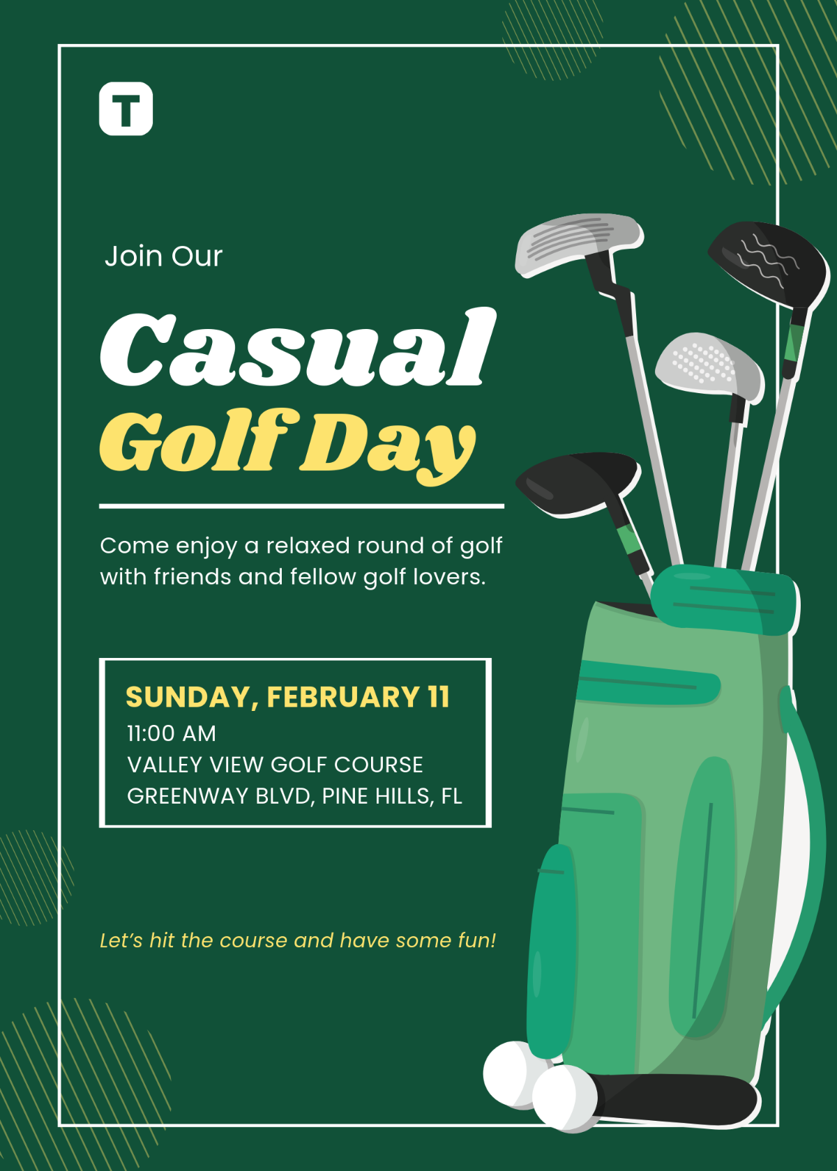 Free Casual Golf Invitation Template