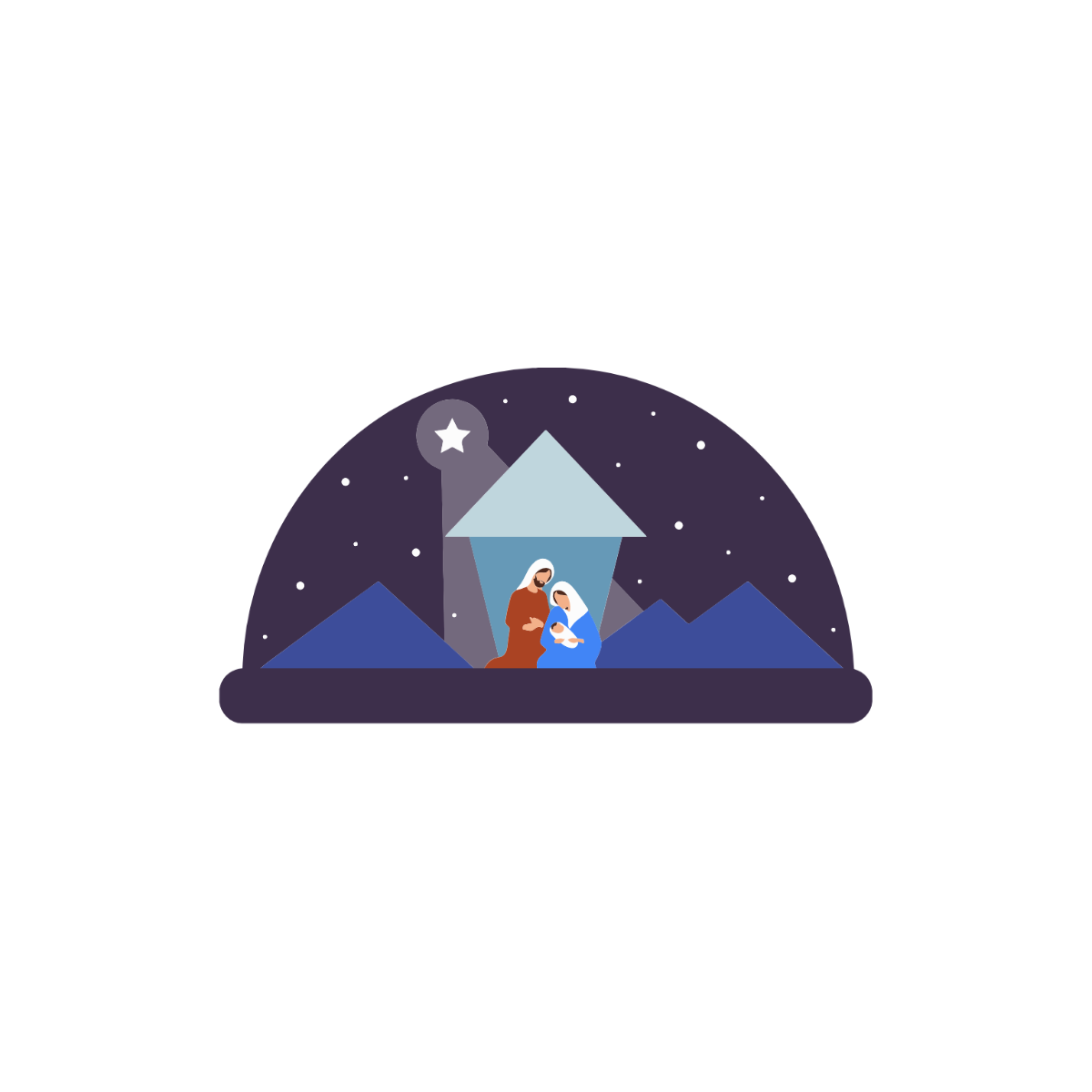 Free Starry Nativity Clipart Template