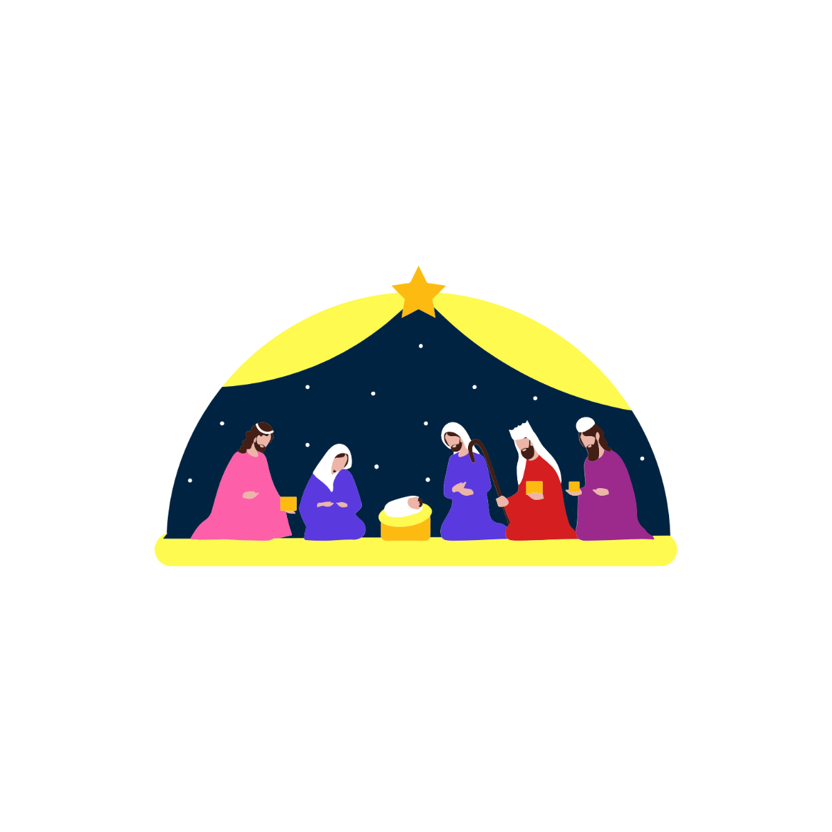 Free Holy Family Nativity Clipart Template