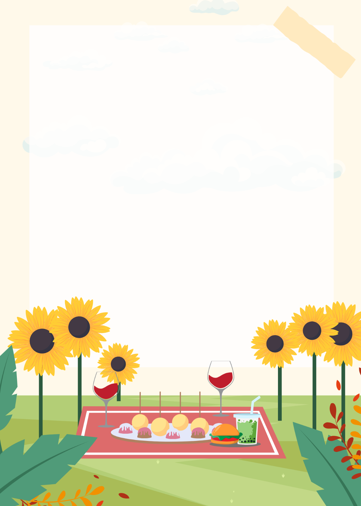 Free Sunflower Brunch Invitation Background Template