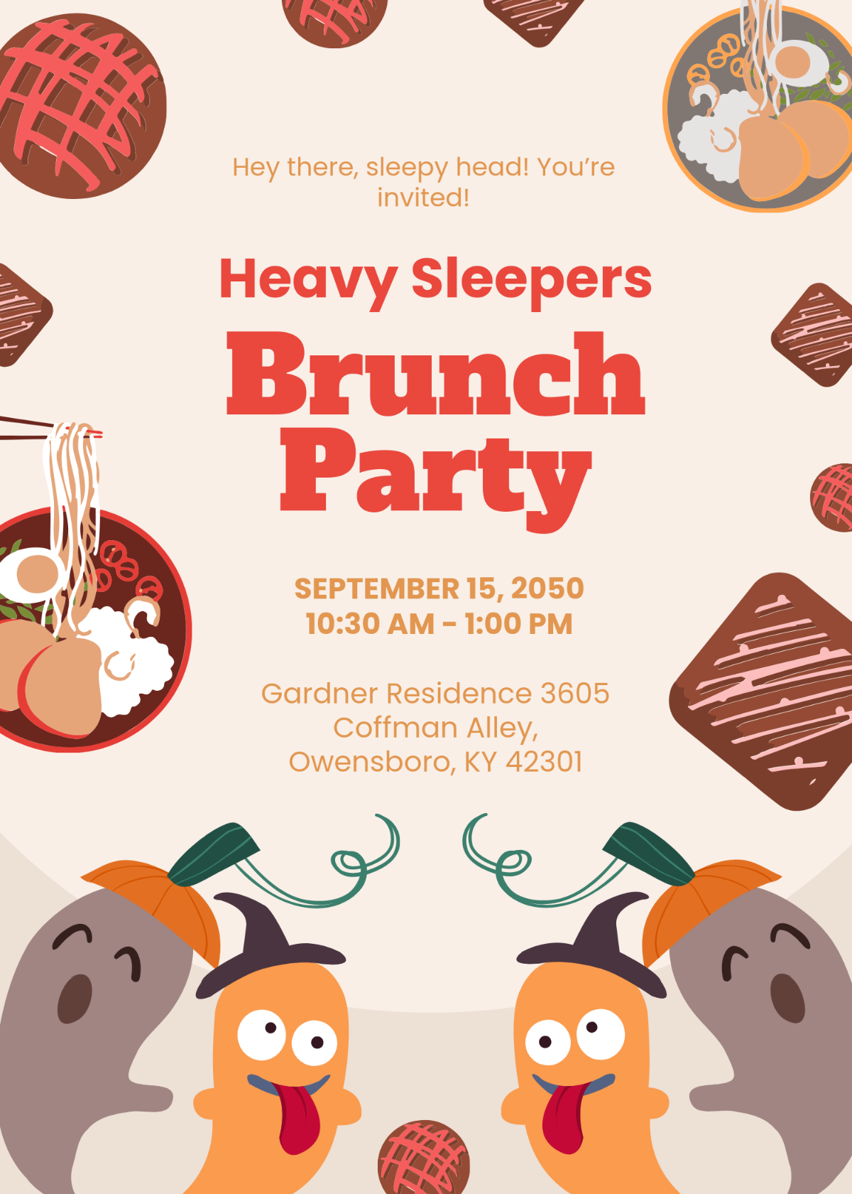 Free Funny Brunch Invitation Template