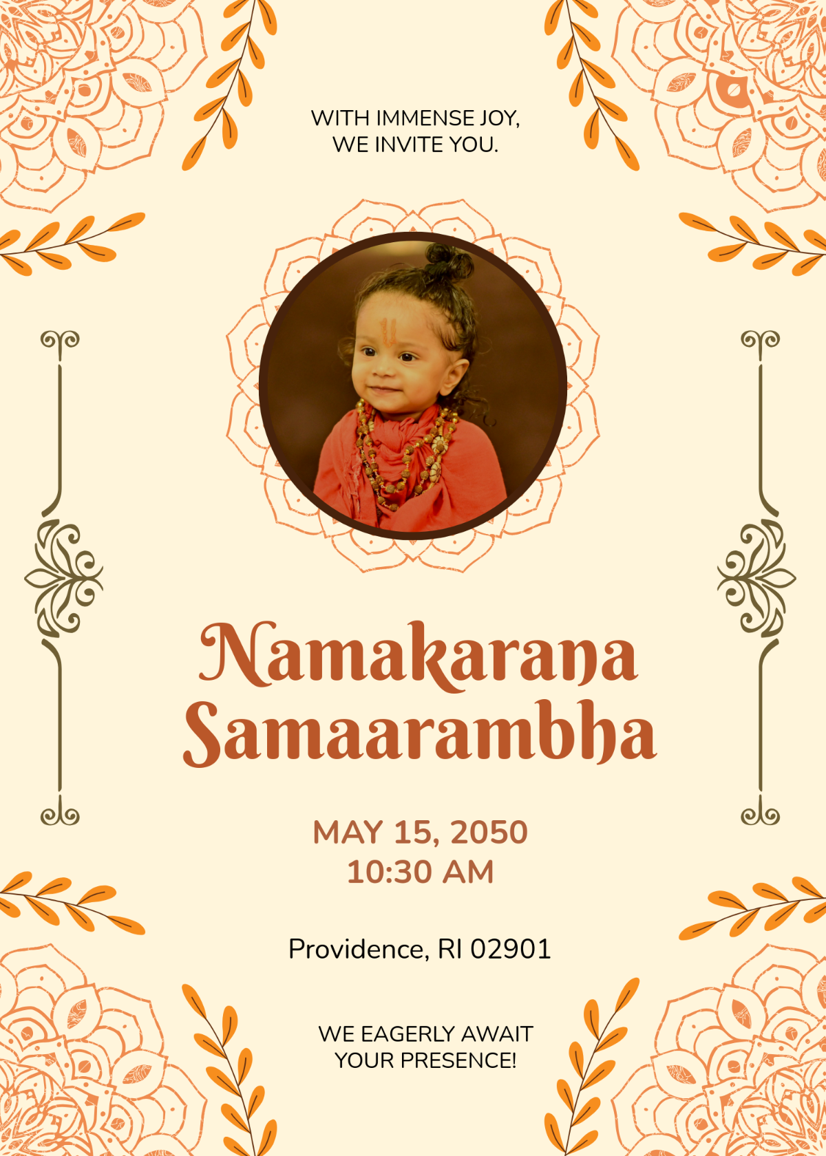 Free Kannada Naming Ceremony Invitation Template