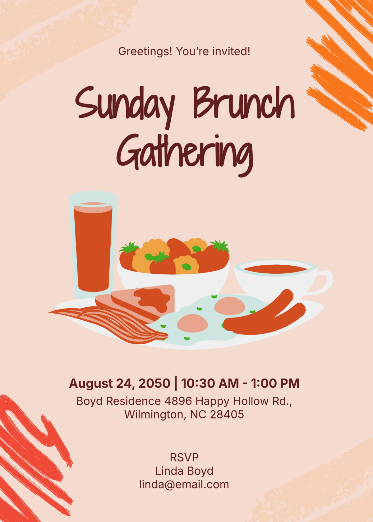 Free Brunch Invitation Template with Text