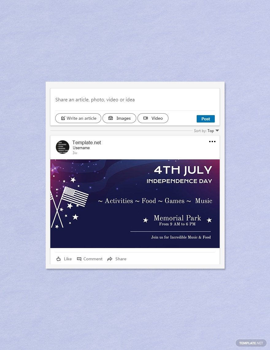 Free 4th of July LinkedIn Blog Post Template