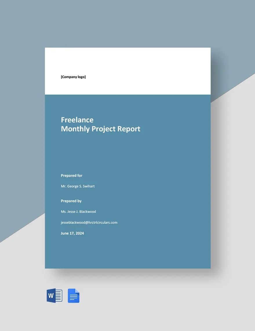Monthly Freelance Project Report Template