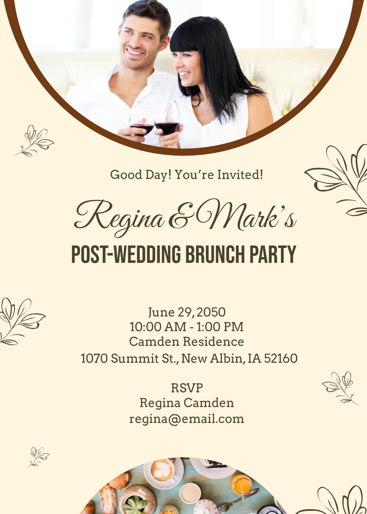 Free Post-Wedding Brunch Invitation Template