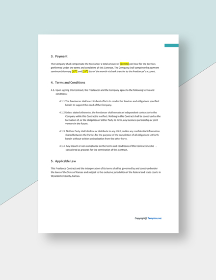 Basic Freelance Contract Template - Google Docs, Word, PDF | Template.net