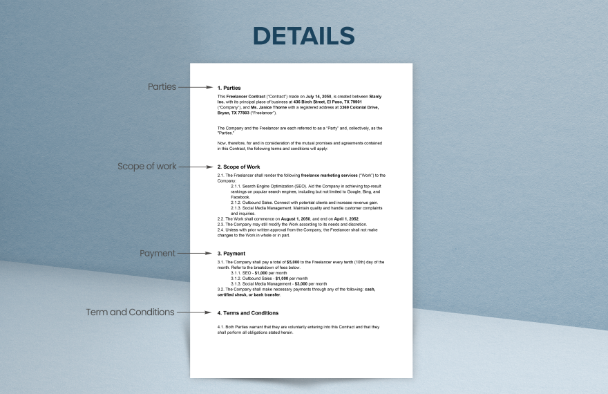 Sample Freelancer Contract Template