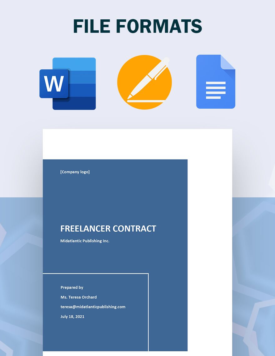 Sample Freelancer Contract Template Google Docs, Word, Apple Pages