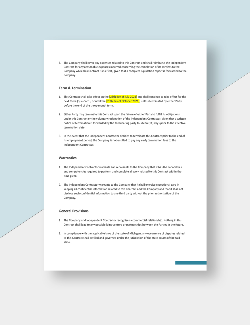 Freelance Consultant Contract Template
