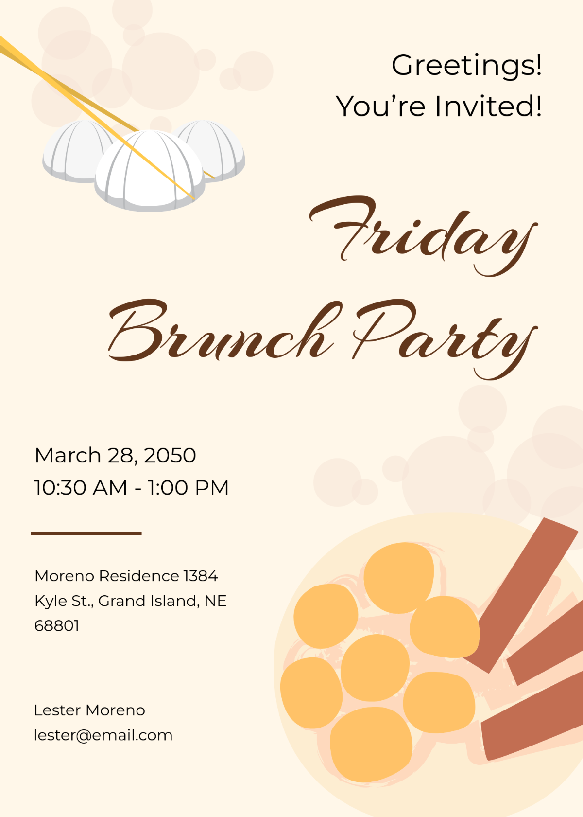 Free Aesthetic Chic Brunch Invitation Template