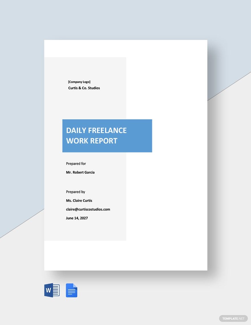 Daily Freelance Work Report Template in Google Docs, Word, Pages - Download | Template.net