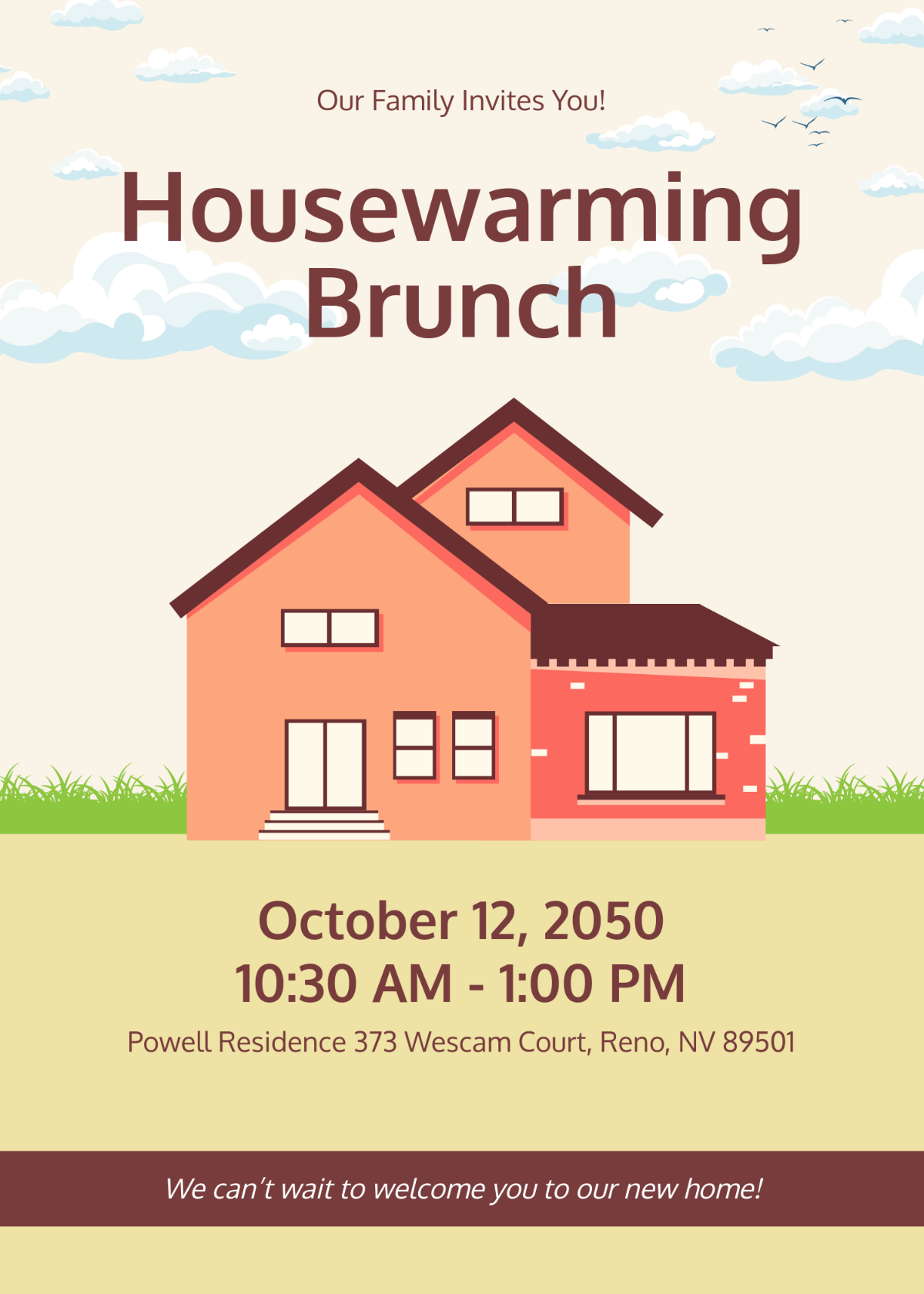 Free Housewarming Brunch Invitation Template