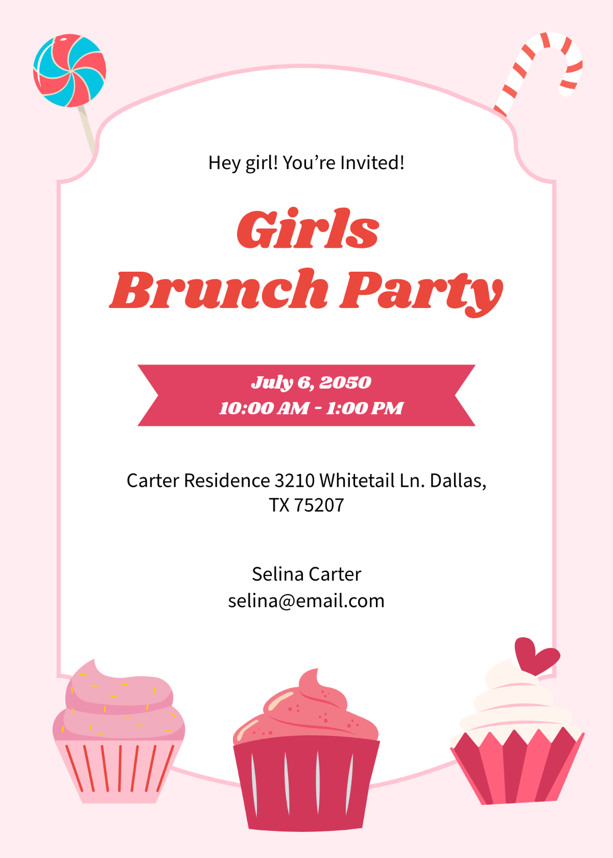 Free Girls Brunch Invitation Template