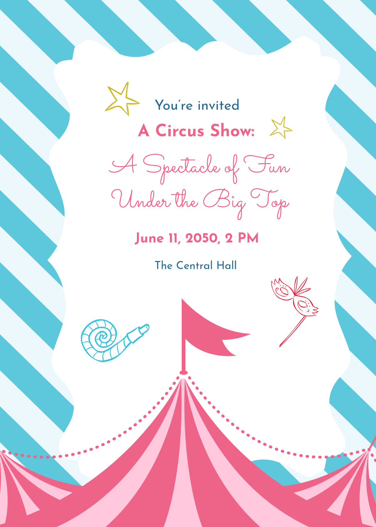 Free Customizable Circus Invitation Template