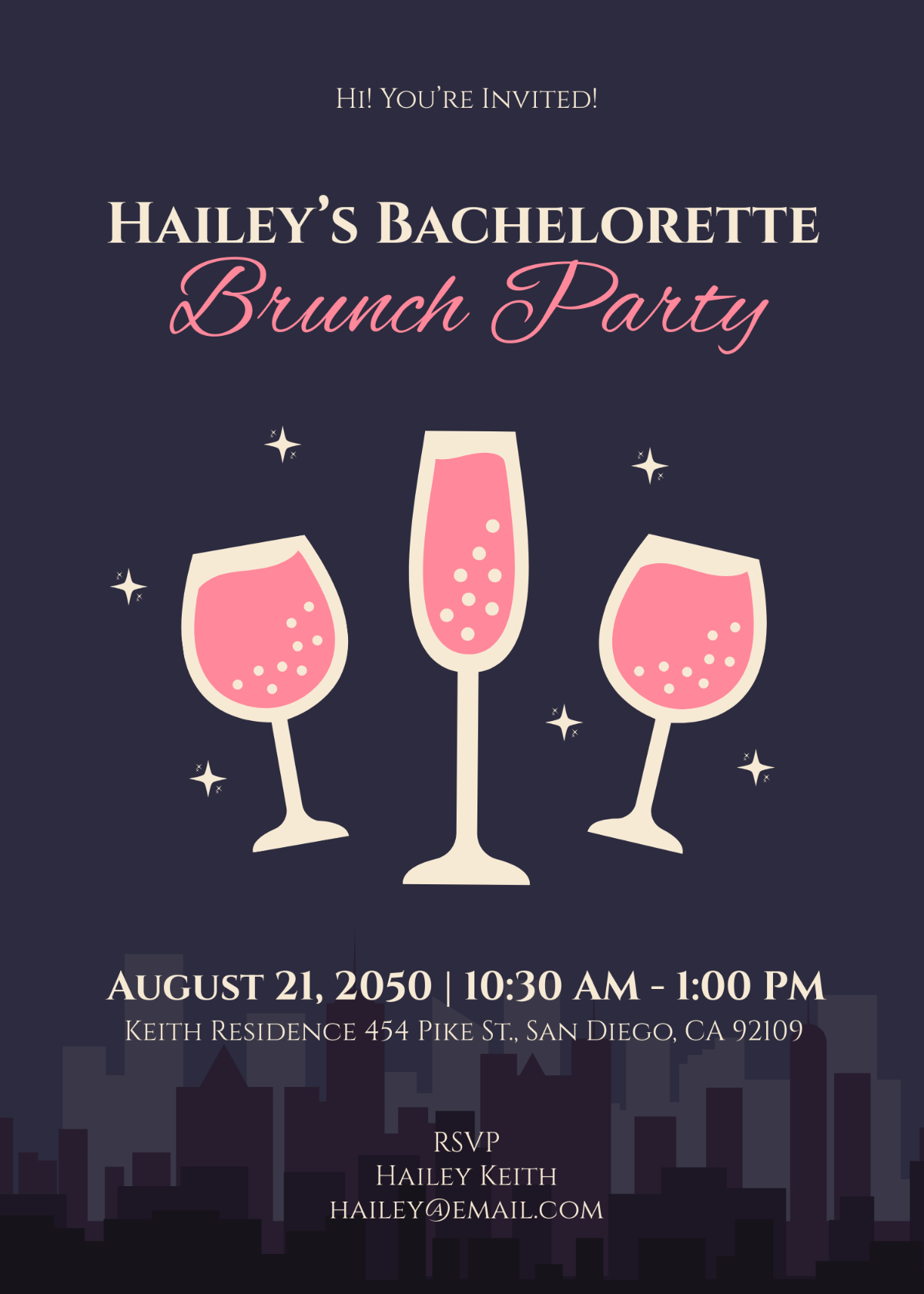 Free Bachelorette Brunch Invitation Template