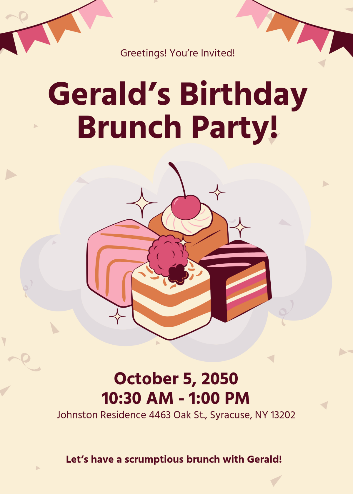 Free Creative Brunch Event Invitation Template