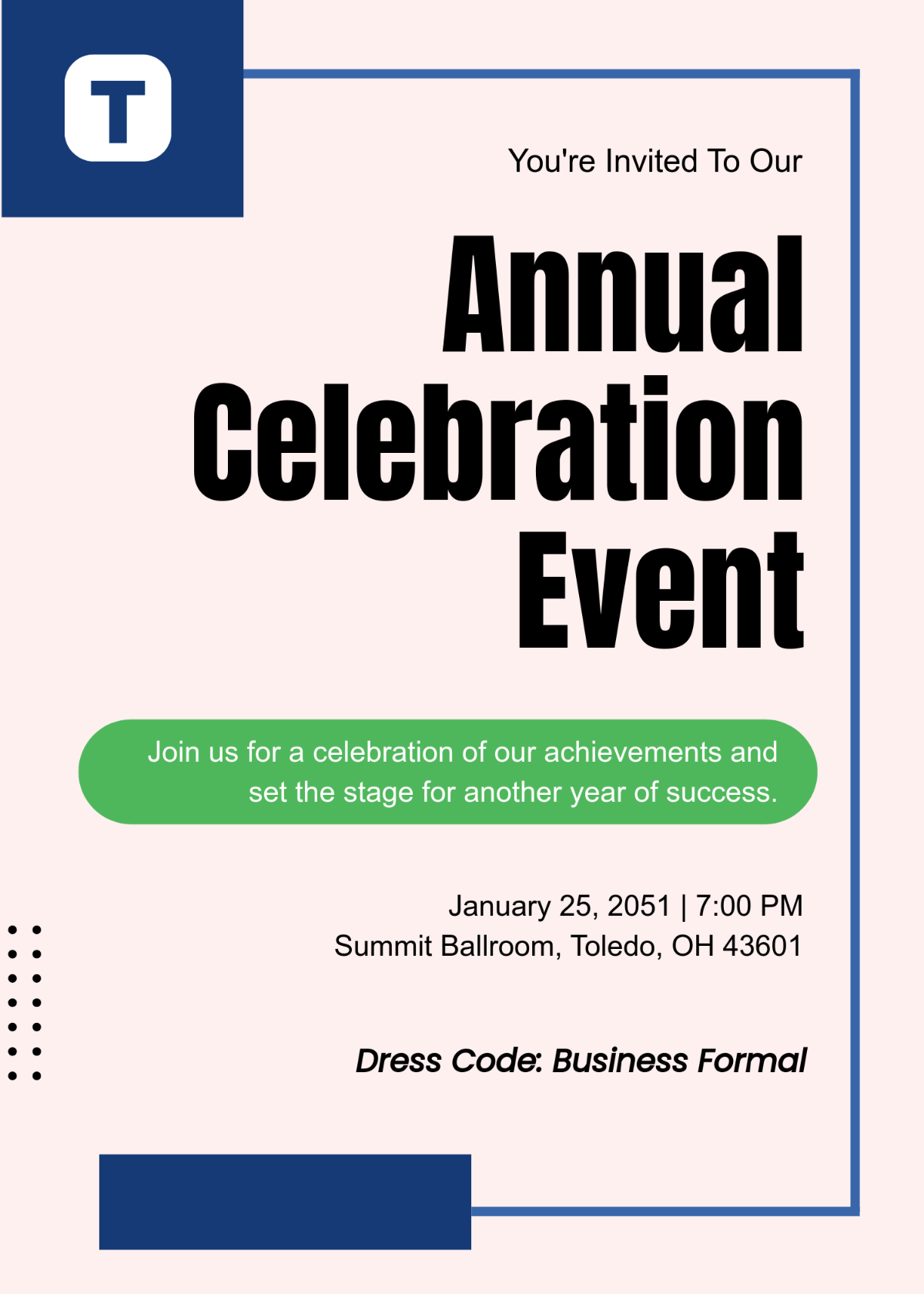 Free Annual Corporate Invitation Template