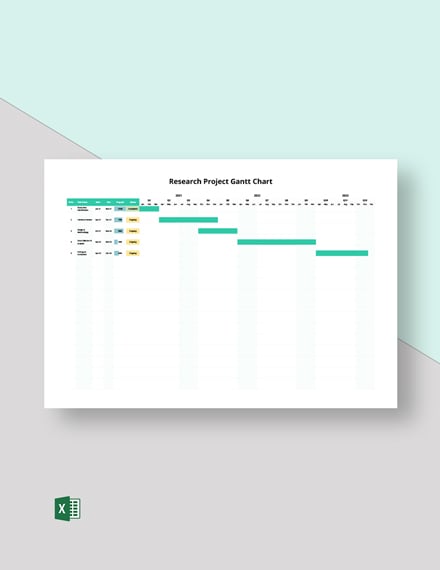 Qualitative Research Proposal Gantt Chart Template - Excel