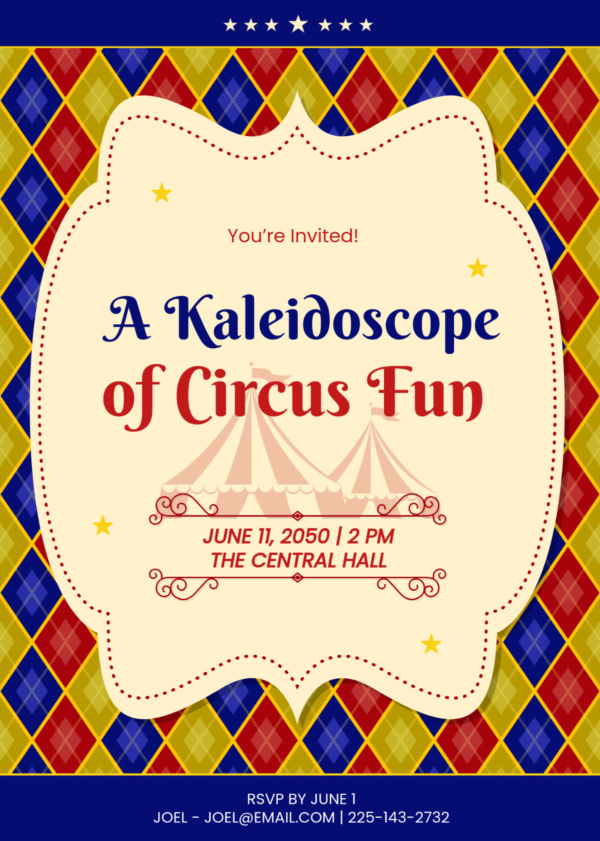 Free Colorful Circus Invitation Template