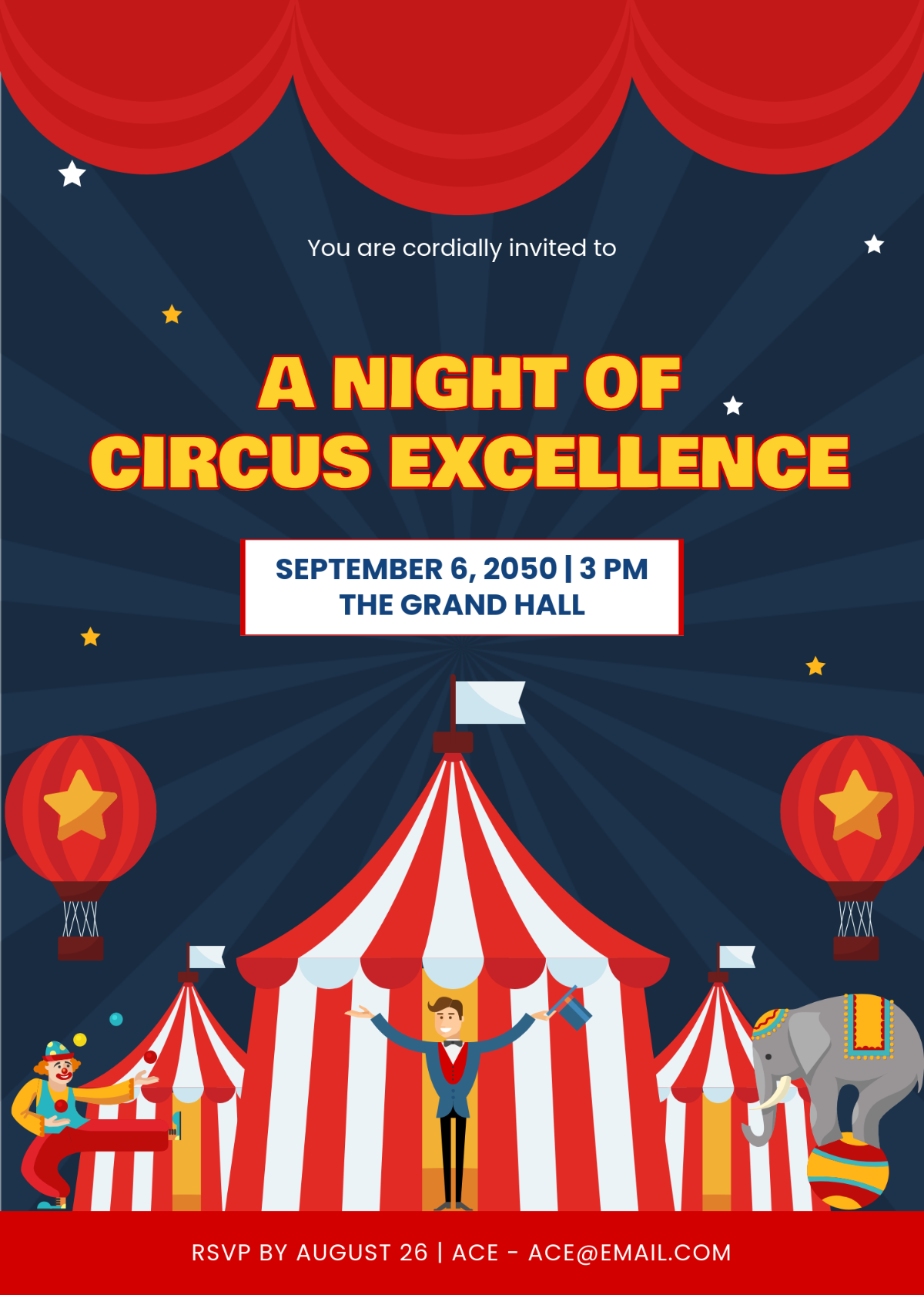 Free Professional Circus Invitation Template