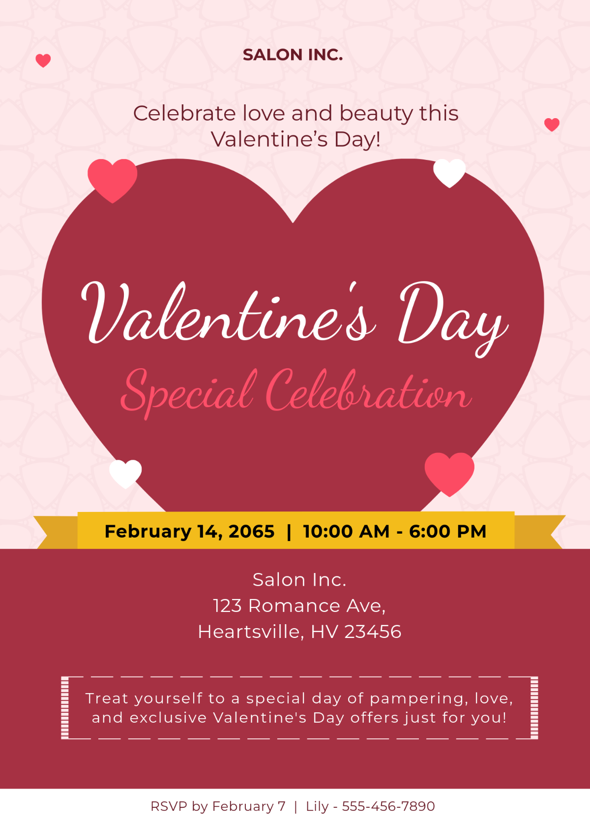 Free Customizable Valentine's Day Invitation Template