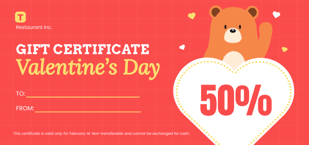 Free Valentine's Day Gift Certificate Template