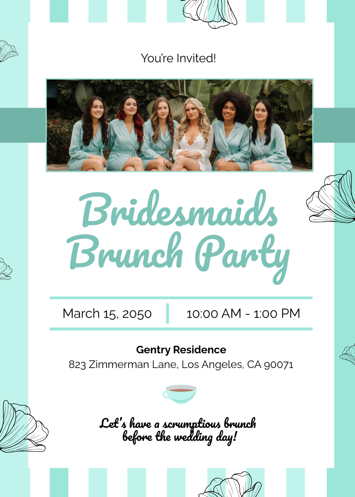 Free Brunch Invitation Template for Bridesmaids