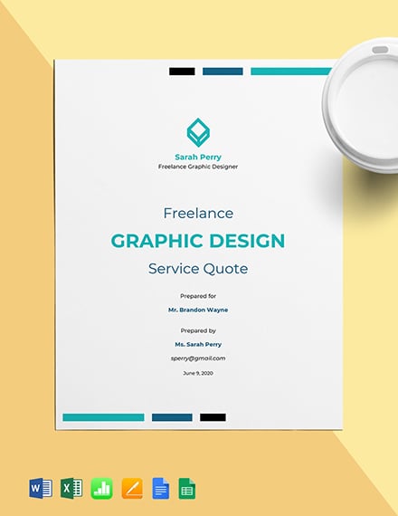 Freelance Graphic Design Quote Template Word Doc Excel Apple Mac Pages Google Docs Google Sheets Apple Mac Numbers
