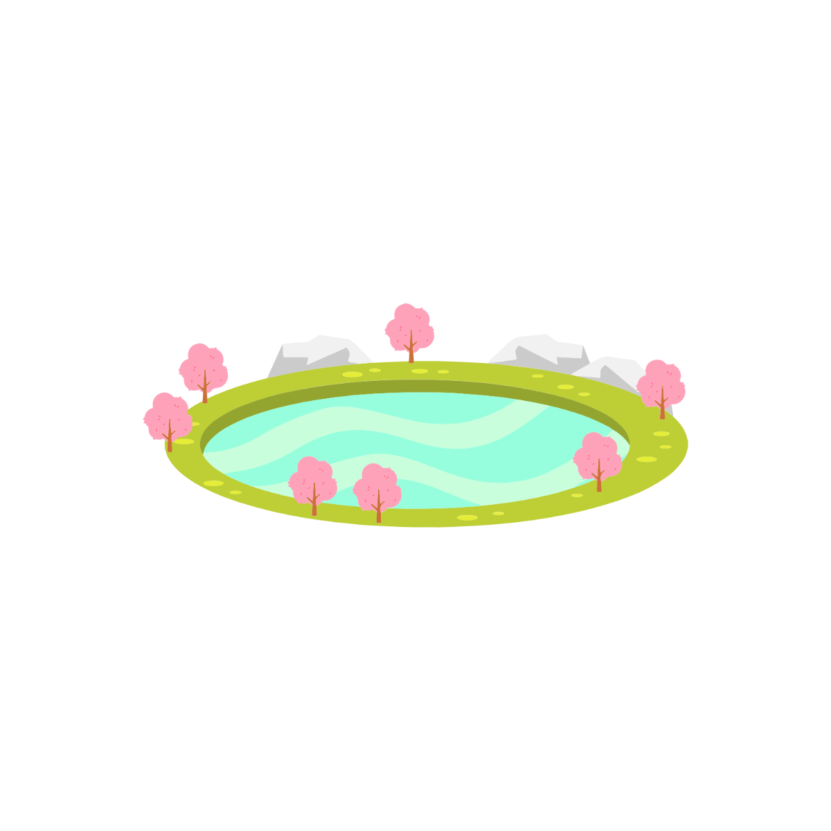 Free Cartoon Lake Clipart Template