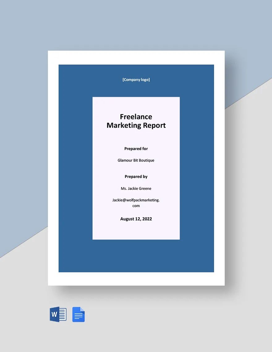 Freelance Marketing Report Template