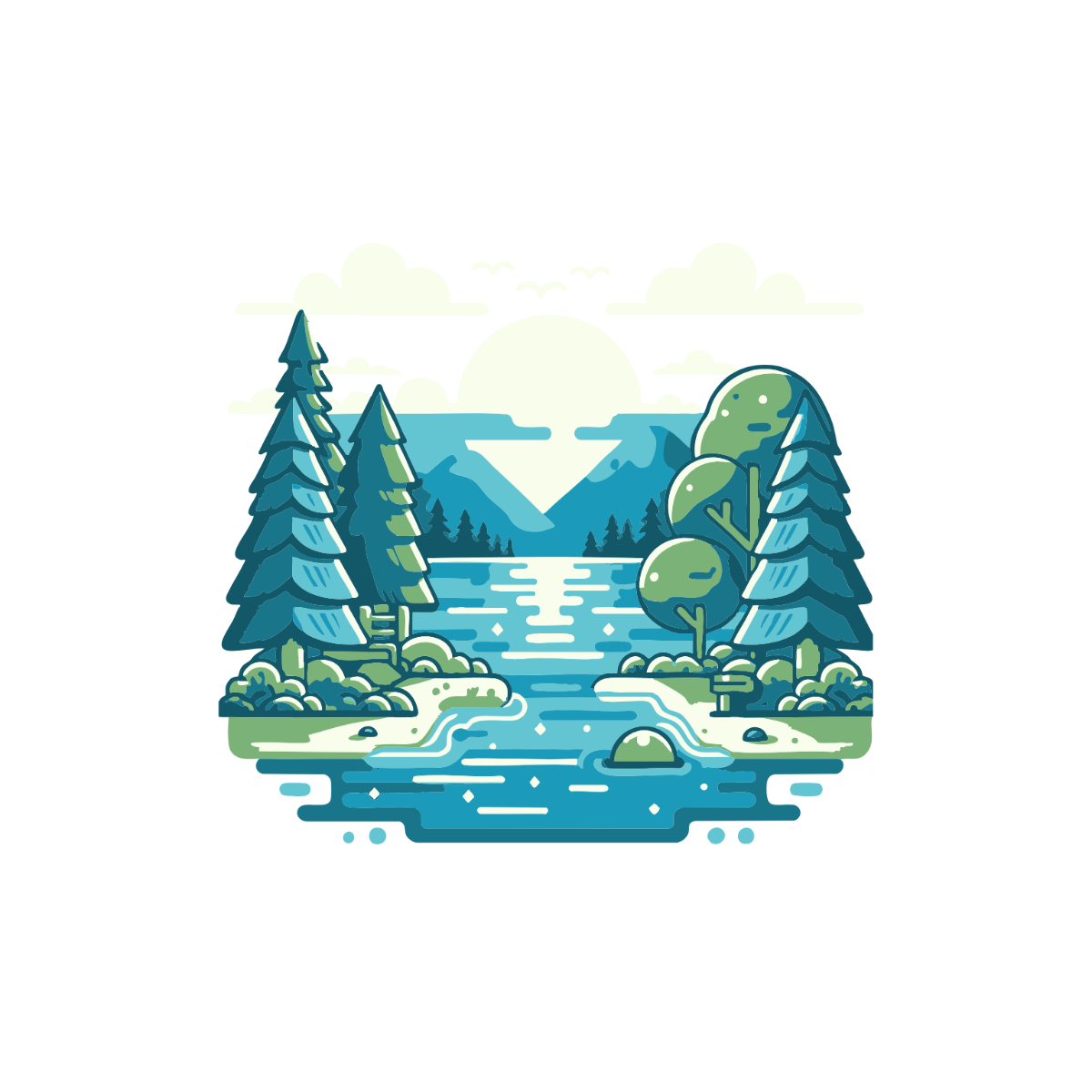 Free Blue Lake Clipart Template