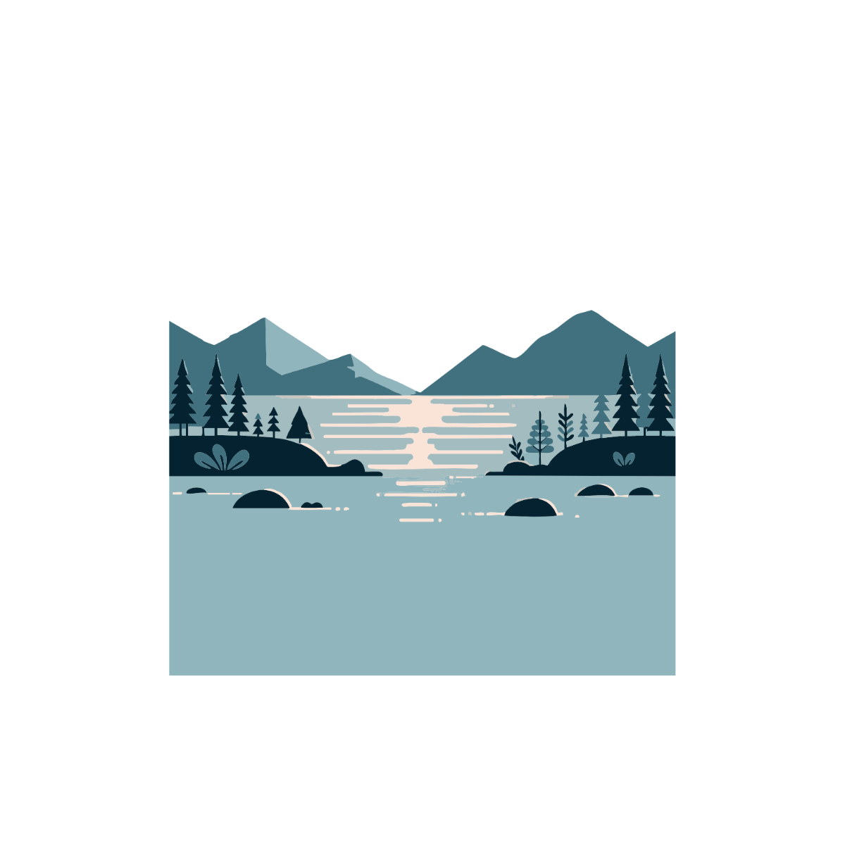 Free Minimalist Lake Clipart Template