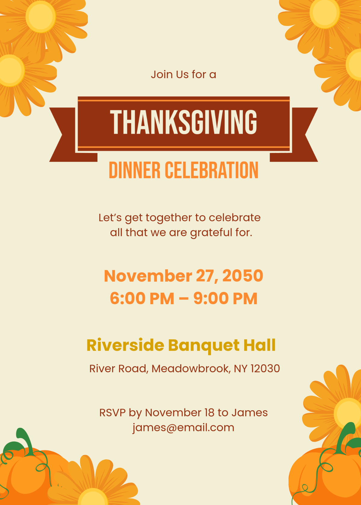 Free Happy Thanksgiving Invitation Template