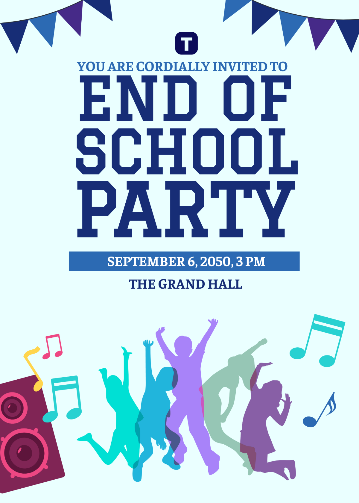 Free End of Year Party School Invitation Template