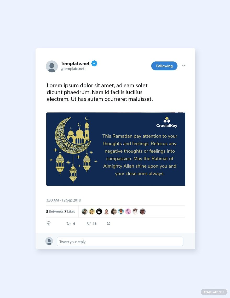 Ramadan Twitter Post Template in PSD