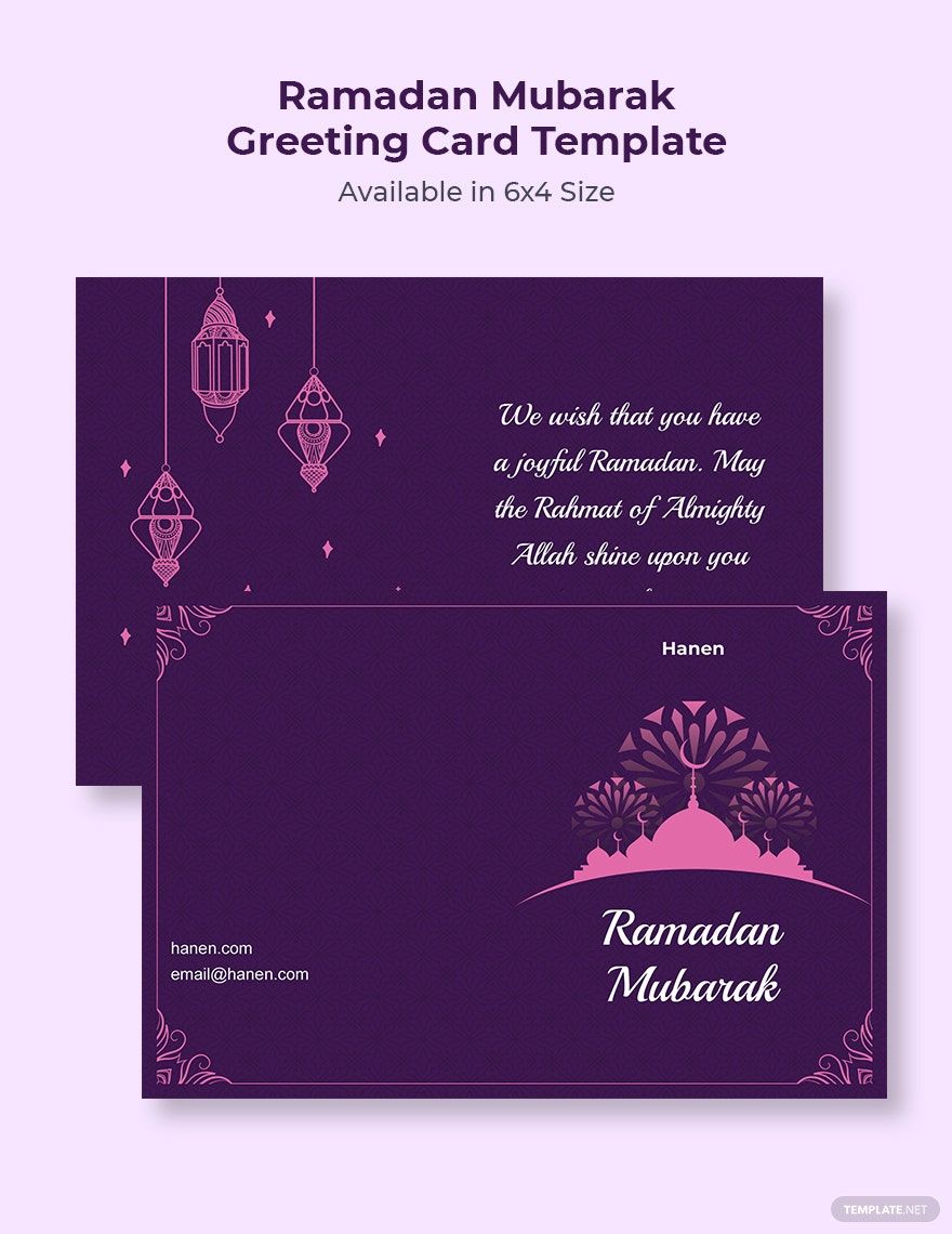 Ramadan Mubarak Greeting Card Template
