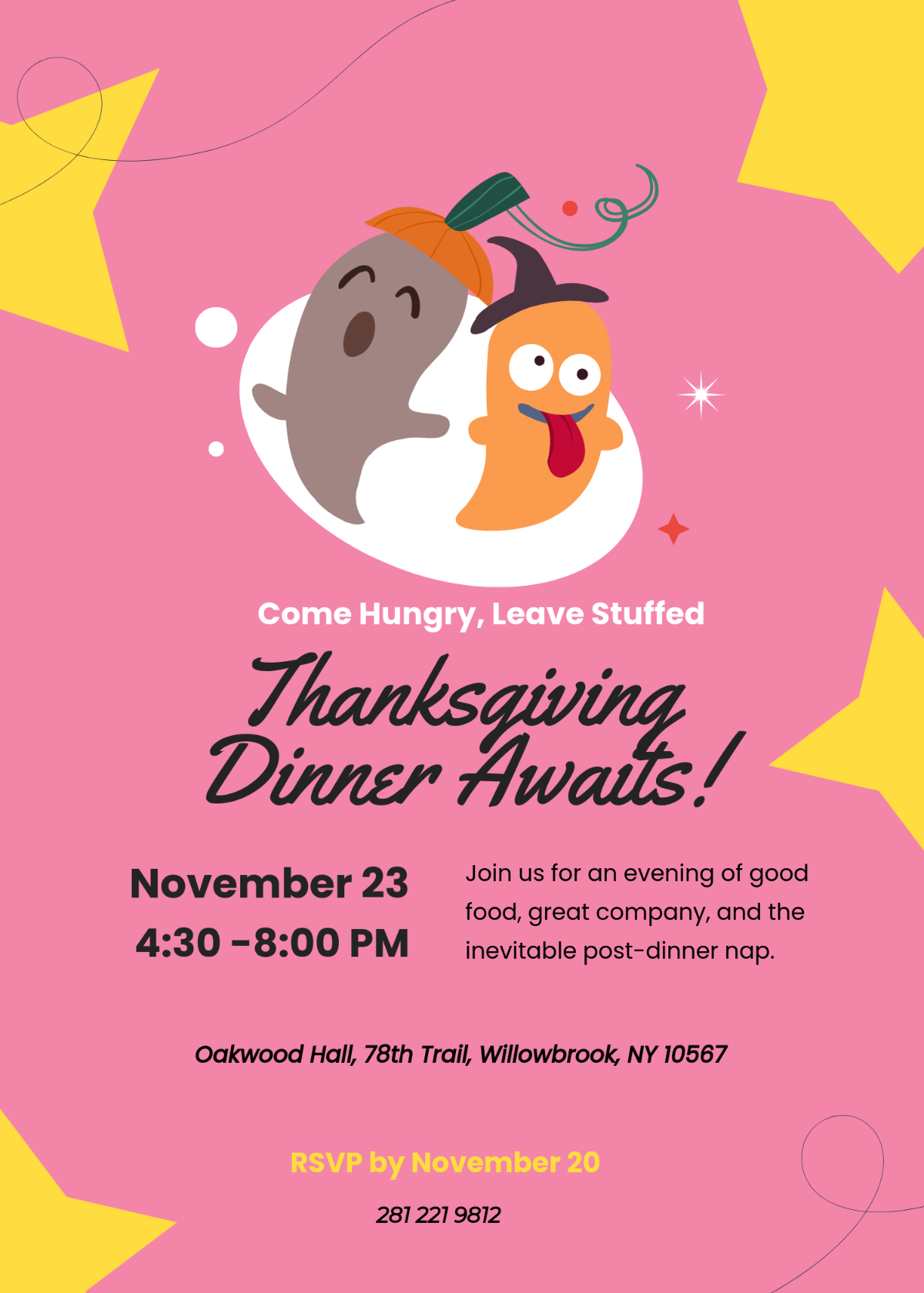 Free Funny Thanksgiving Invitation Letter Template