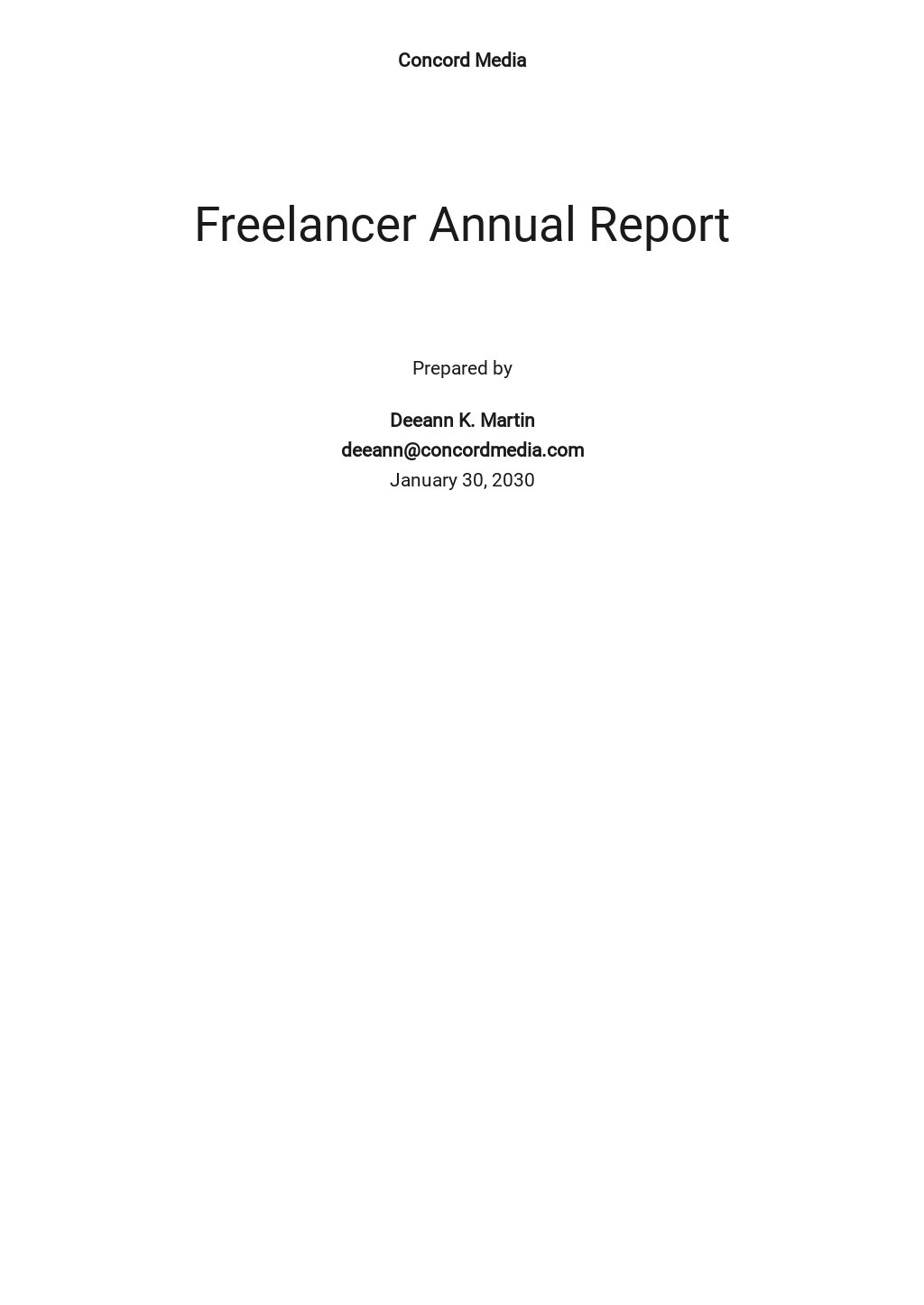 annual report word template free download